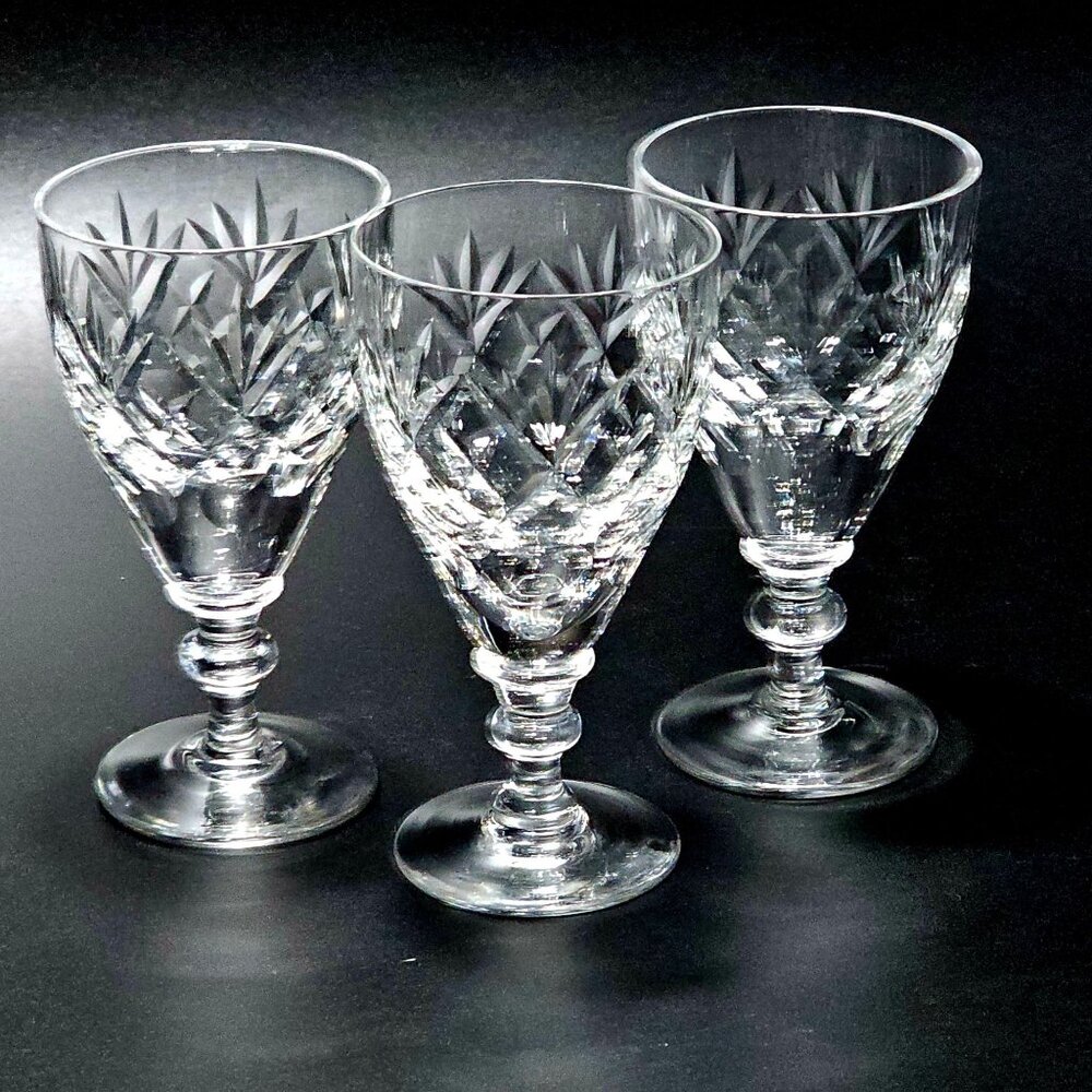3 Webb Corbett Georgian Cordial Cocktail Glasses 4" England cut crystal 1960s - Picture 2 of 7